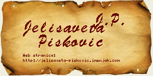 Jelisaveta Pisković vizit kartica